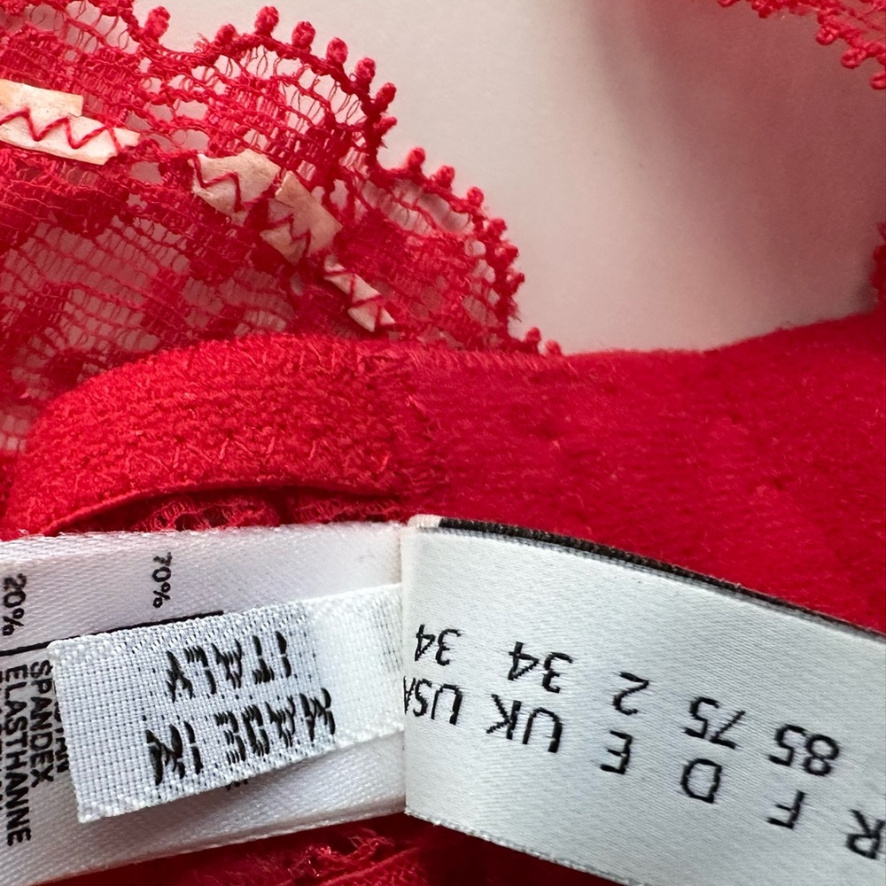 LA Perla Elegant Red Lace Bralette - Picture 11 of 12